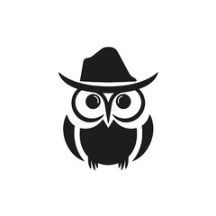 Owl Cartoon Mascot Character Wearing a  Hat