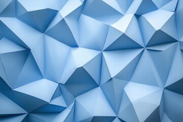 Fototapeta premium Minimalist background of interlocking blue triangles, creating depth