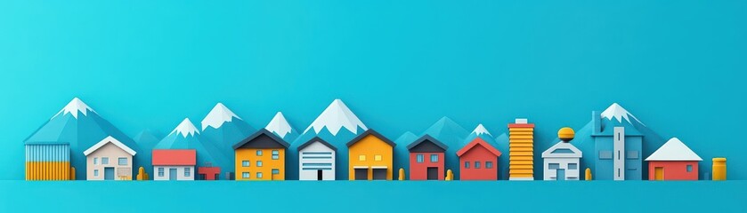 Deprived village, limited technology, flat design illustration