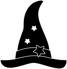 hat illustration spooky silhouette witch logo scary icon horror outline october party holiday autumn costume black evil magic pumpkin shape to vector graphic background
