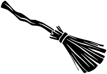 witch illustration broom silhouette stick logo magic icon broomstick outline witcher witchcraft party brush besom spooky magician tattoo witch broom shape for vector graphic background