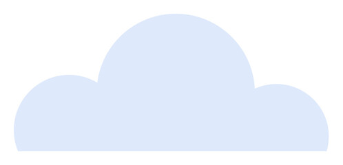 Light blue cloud shape with smooth, rounded edges. Ideal for weather-related designs, children s books, environmental themes, digital interfaces, and minimalist art. Simple and clean vector style.