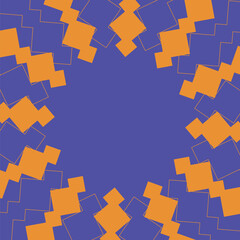 Purple and Orange Abstract Zig Zag Cuts Circle Background
