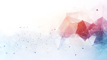 Abstract polygonal network with connected dots and lines