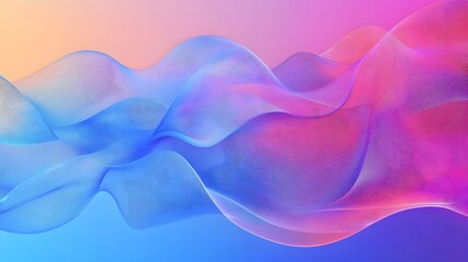 Abstract Wavy Lines in Blue and Pink Gradient