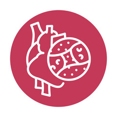 Infarct black line icon.