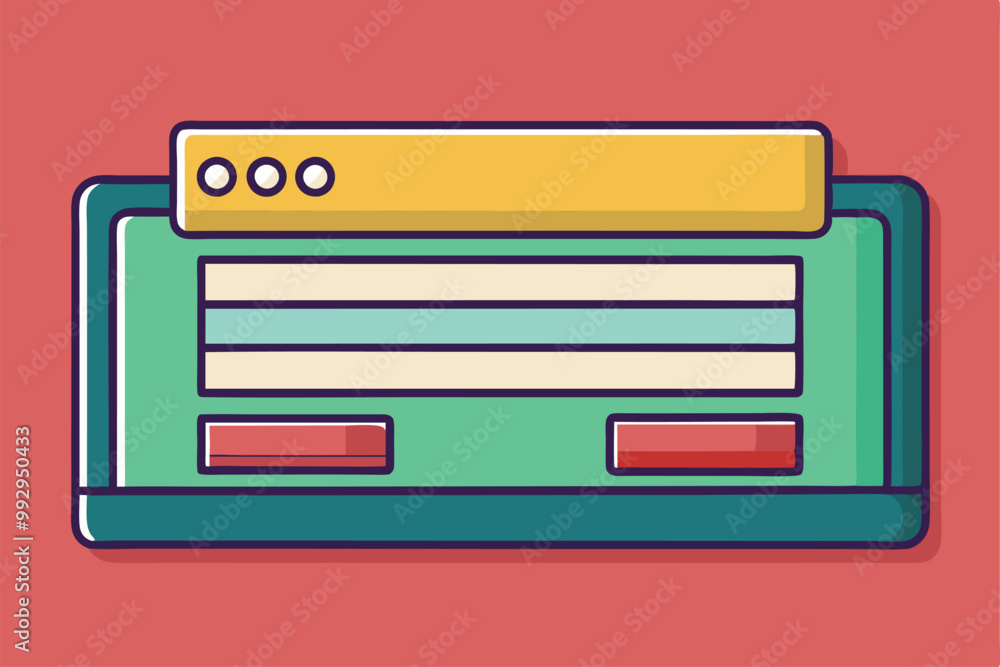 Poster this illustration depicts a customizable placeholder for a user interface element with vibrant color