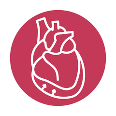 Endocarditis black line icon.