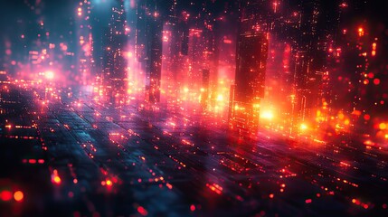 Fototapeta premium An abstract cyberpunk background with neon elements, created using generative AI for a futuristic look.