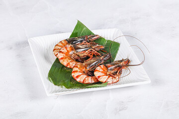 Cooked tiger prawn in the pate