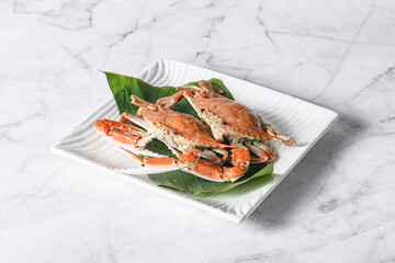 Yummy boiled crab in the plate