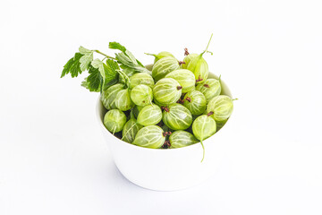 Sweet ripe gooseberries in the bowl