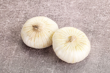 Raw white onion heap isolated