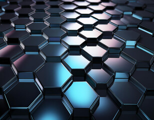 A Futuristic 3D background featuring a pattern of interlocking hexagons