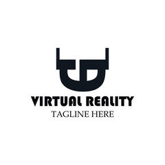 vector design elements for your company logo, virtual reality monogram logo. modern logo design, business corporate template. virtual reality icon.