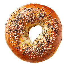 Everything bagel isolated on transparent or white background
