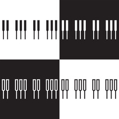 piano keys Isolated on white and black background. Vector illustration EPS 10