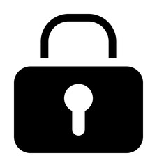 Simple black padlock with a keyhole symbolizes security, privacy, and protection. Ideal for lock, safety, secure access, and privacy themes. Minimalist vector illustration in black.