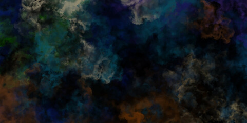 Abstract colorful storm cloud texture. black dramatic smoke brush effect smoke swirls misty fog isolated, background. blue fractal painted paper textured canvas for design watercolor scraped vector.	