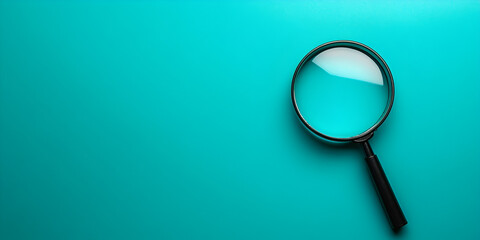 Magnifying Glass on Teal Background