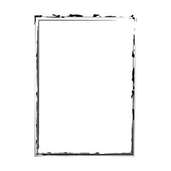 Grunge texture frame border shape icon, vertical rectangle decorative vintage border doodle element for simple banner design in vector illustration