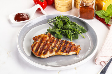 Delicous grilled pork meat steak