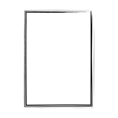 Grunge texture frame border shape icon, vertical rectangle decorative vintage border doodle element for simple banner design in vector illustration