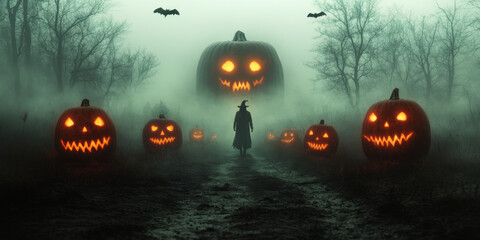 Enchanted Pumpkins Light the Path Through a Dark, Sinister Forest