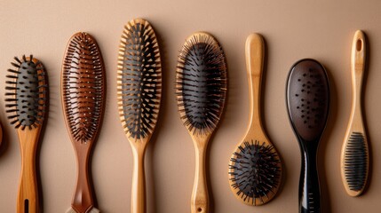 Combs and Brushes: Essential styling tools featuring wide-tooth combs for detangling and round brushes for blowouts, ensuring smooth, manageable hair.
