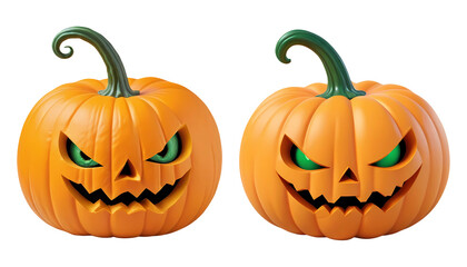 3d rendering halloween pumpkins isolated on transparent background, PNG file add