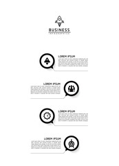 Fototapeta premium Vector infographic business presentation template with circular interconnection with 4 options.