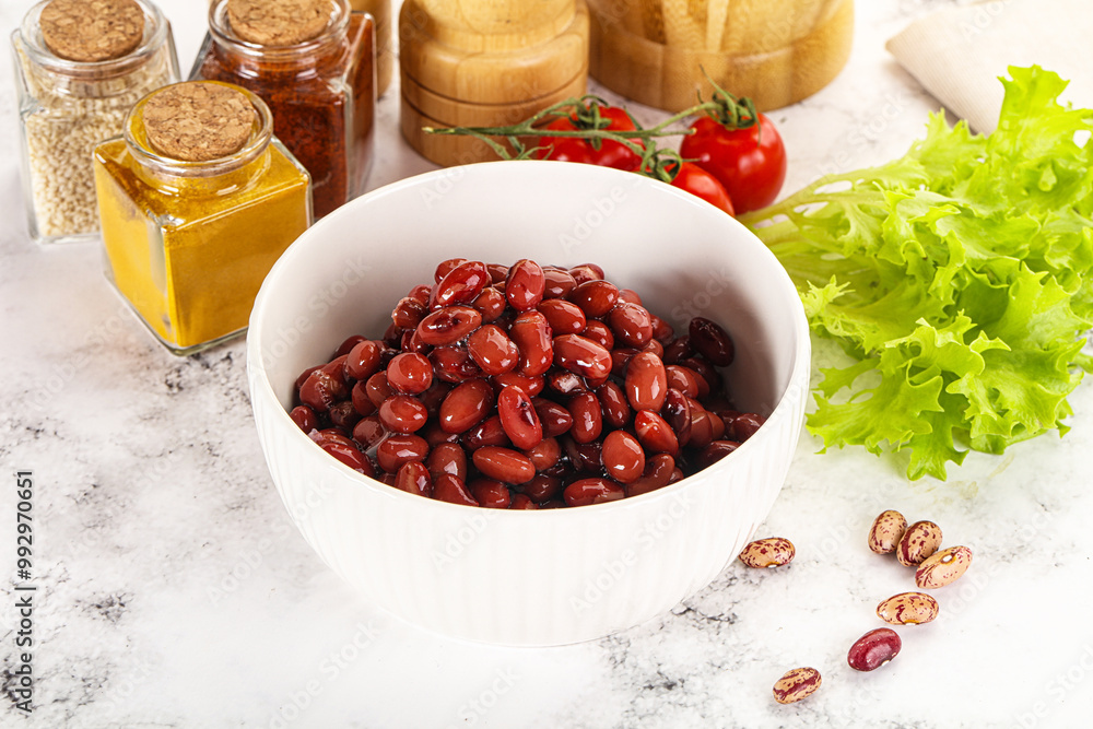 Poster Canned red beans in the bowl