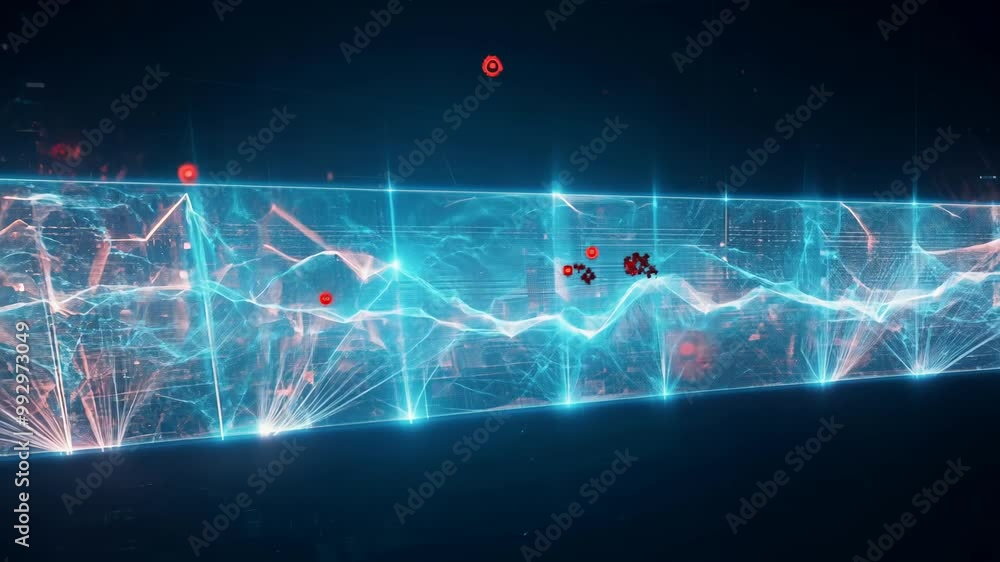Poster this showcases advanced experiments on quantum entanglement in a research lab featuring cutting-edge