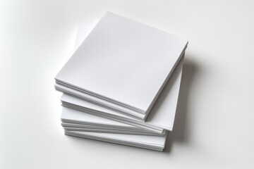 Blank A4 Stacked Paper Mockup isolated created with Generative AI