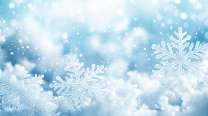 Snowflakes On Snow - Christmas And Winter Background