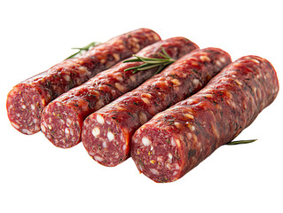 Delicious sliced sausage rolls with herbs, perfect for gourmet dishes, charcuterie boards, or savory snacks.