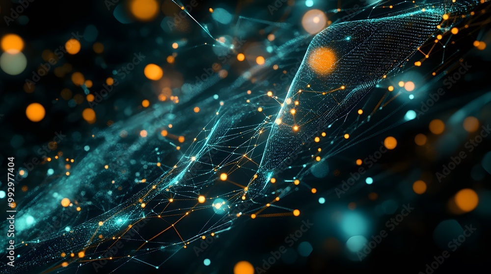 Wall mural abstract futuristic data computer technology business background.