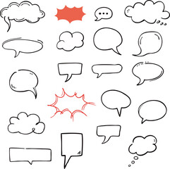 Fototapeta premium Speech bubbles set. Vector illustration of speech bubbles on white background.