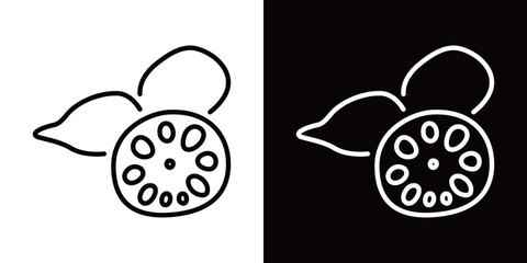 れんこんの断面のシンプルなラインアイコン