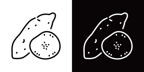 さつまいもの断面のシンプルなラインアイコン