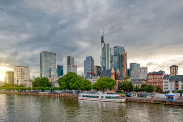 Frankfurt, a central German city on the Main River, Germany