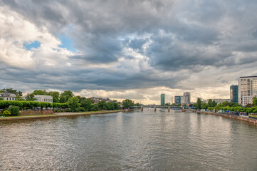 Frankfurt, a central German city on the Main River, Germany