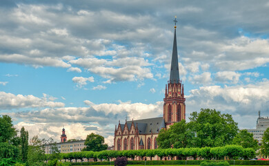 Fototapeta premium Frankfurt, a central German city on the Main River, Germany