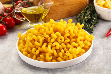 Italian cuisine - dry cellentani pasta