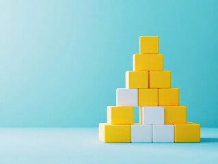 Obraz premium Success pyramid, each step representing progress, 3D illustration