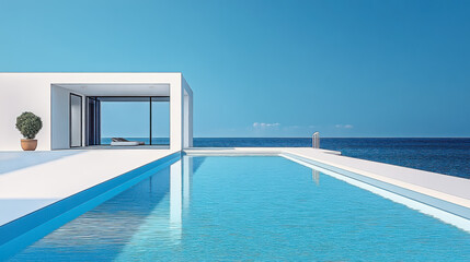 Fototapeta premium modern luxury summer villa with infinity pool