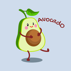Cartoon Funny Face Fruit Vegetable Avocado