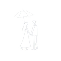 Couple lovers doing activities at home together, playing guitar, playing video games, drinking wine, and watch movie from tablet. Doodles, hand drawn sketch, cute and funny style.