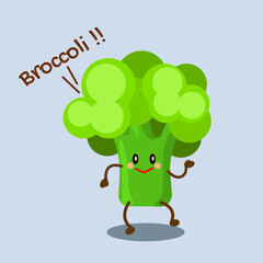Funny Broccoli Dance Vegetable character