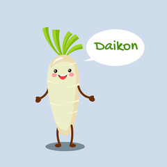 Funny Winter Radish Daikon Vegetable